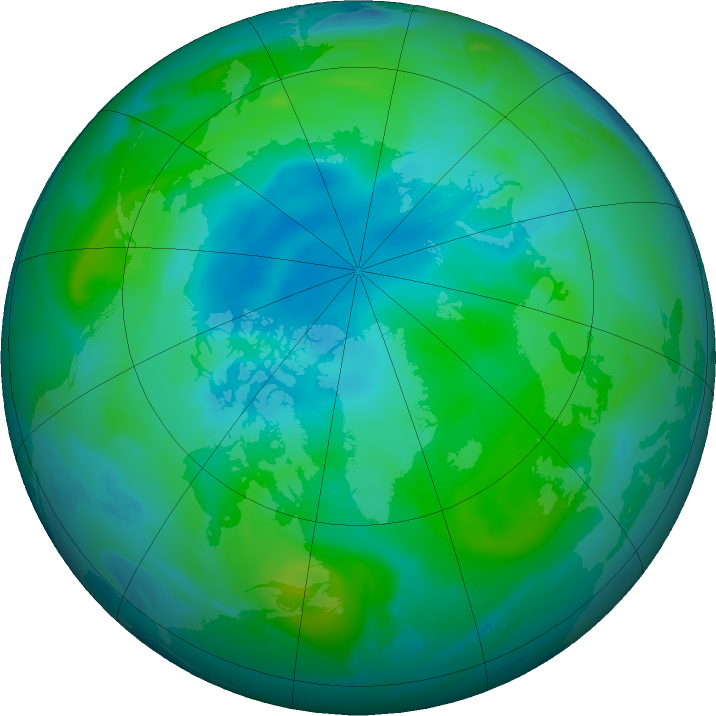 Arctic ozone map for 27 August 2020